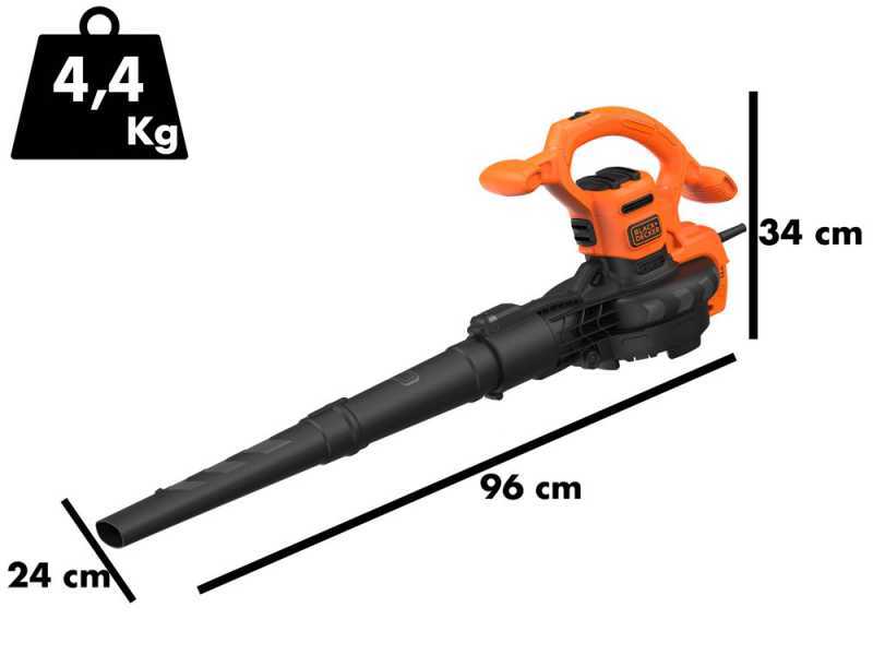 Soplador aspirador de hojas BLACK+DECKER BEBLV260, 3 en 1