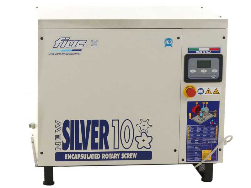 FIAC New Silver 10 - Compresor rotativo trif&aacute;sico de tornillo silencioso - Motor 10 HP 