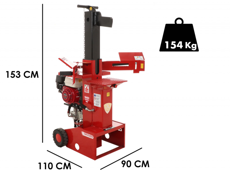 Ceccato BULL SPL12H GX200 - Astilladora de le&ntilde;a de gasolina- Vertical - Honda GX200