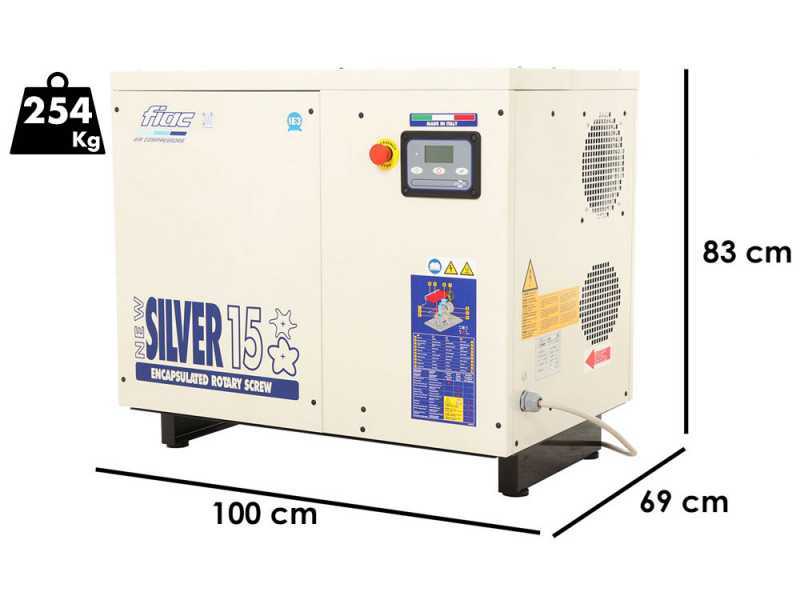 FIAC New Silver 15 - Compresor rotativo trif&aacute;sico de tornillo silencioso - Motor 15 HP 