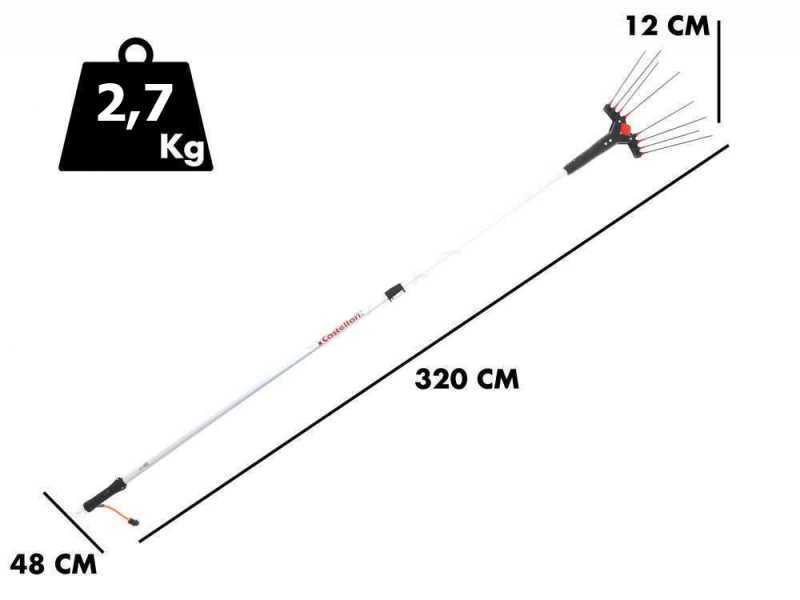 Castellari Vertigo L 12V - Vareador de aceitunas el&eacute;ctrico de bater&iacute;a 240 - 320 cm