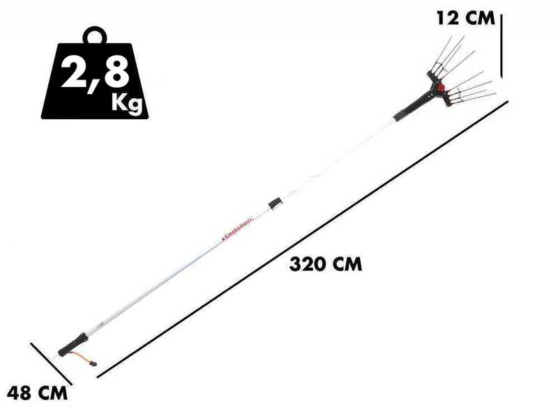 Castellari Vertigo L 12V - Vareador de aceitunas el&eacute;ctrico de bater&iacute;a 240 - 320 cm
