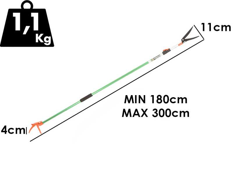 GeoTech FS 180-300 - Tijeras cortasetos telesc&oacute;picas - 3.0 m