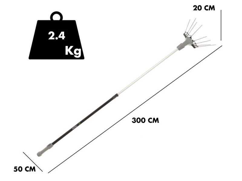 Volpi Olytech Mondial 845L - Vareador de aceitunas el&eacute;ctrico a bater&iacute;a 210/300 - P&eacute;rtiga telesc&oacute;pica