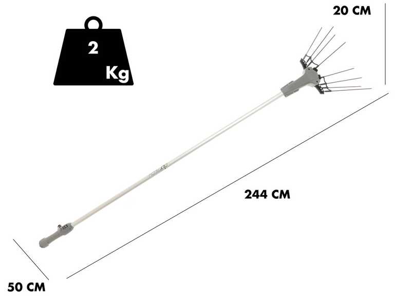 Volpi Olytech Mondial 845SP - Vareador de aceitunas de bater&iacute;a - P&eacute;rtiga de aluminio - 240cm