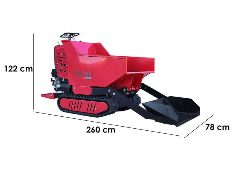 Carretilla de orugas Blue Bird Trasporter 500DL - Caja dumper hidr&aacute;ulica 500 kg