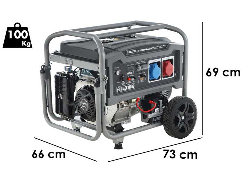 BlackStone BG 11050 - Generador de corriente a gasolina con AVR 7.8 kW - Continua 7.5 kW Full-Power + ATS