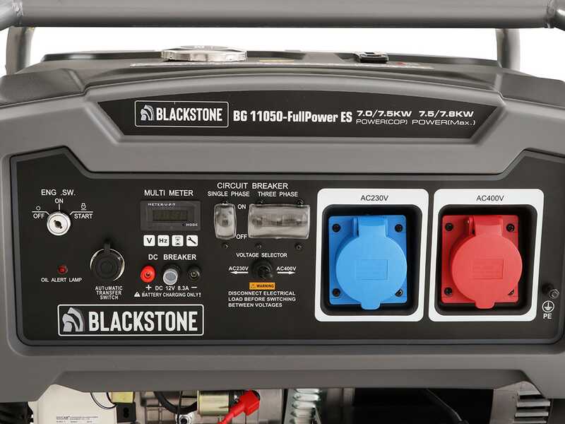 BlackStone BG 11050 - Generador de corriente a gasolina con AVR 7.8 kW - Continua 7.5 kW Full-Power + ATS