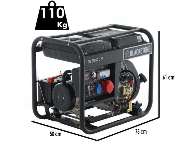 BlackStone OFB 8500-3 D-ES FP - Generador de corriente do&eacute;sel con AVR 6.4 kW - Continua 5.6 kW Full-Power + ATS Monof&aacute;sica