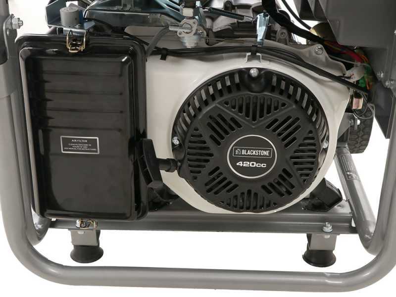 BlackStone BG 7550-X ES - Generador de corriente con ruedas a gasolina con AVR 5.4 kW - Continua 5 kW Monof&aacute;sica + ATS