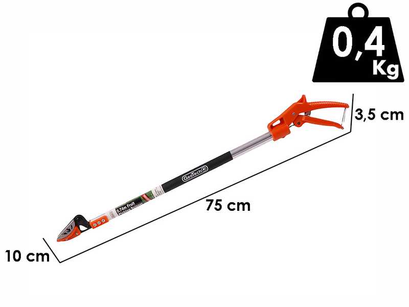GeoTech FP-80 - Tijeras de poda con p&eacute;rtiga fija con sistema Corta y agarra