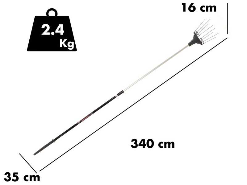 Zanon Murcielago R AL300 - Vareador de aceitunas el&eacute;ctrico a bater&iacute;a tipo mochila 50.4V 6.4Ah - P&eacute;rtiga telesc&oacute;pica 210/340 cm