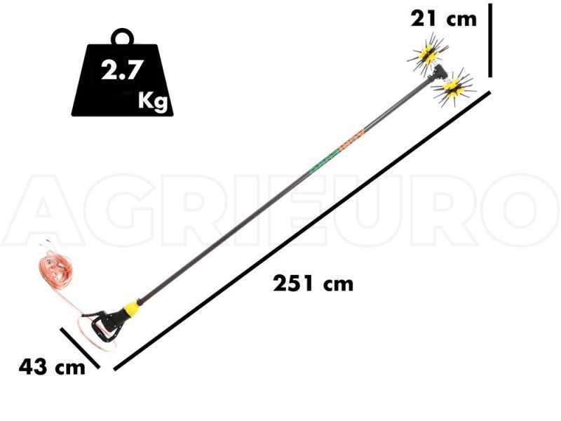 Vareador de aceitunas el&eacute;ctrico de bater&iacute;a AgriEuro ASTERAS MAX CARBON p&eacute;rtiga de carbono