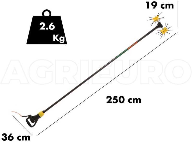 Vareador de aceitunas el&eacute;ctrico de bater&iacute;a AgriEuro ASTERAS CF CARBON - p&eacute;rtiga de carbono