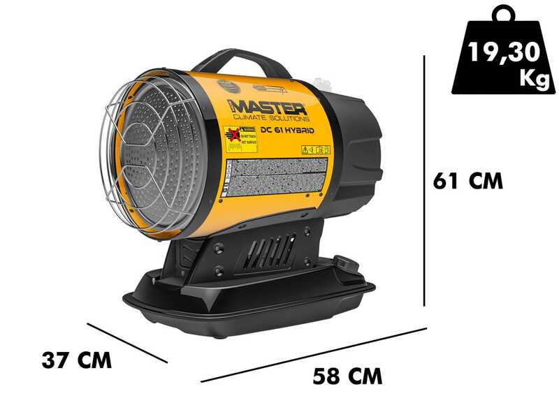 Master DC 61 Hybrid - Generador de aire caliente de gas&oacute;leo de combusti&oacute;n directa - 17 kw