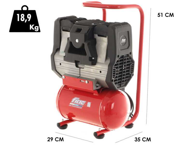 FIAC Silent XS88 - Compresor de aire el&eacute;ctrico monof&aacute;sico silencioso, sin aceite - Motor 0.75 HP - 6 L