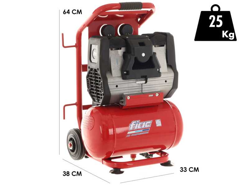 FIAC Magnum XS88 - Compresor de aire el&eacute;ctrico monof&aacute;sico silencioso, sin aceite - Motor 0.75 HP - 10 L