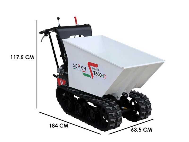 Carretilla de orugas con motor Seven Italy T500HD GX - caja dumper hidr&aacute;ulica - capacidad 500 kg