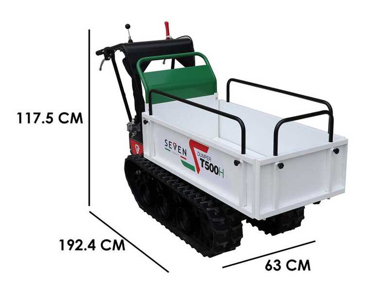 Carretilla de orugas con motor Seven Italy T500H GX - caj&oacute;n extensible - capacidad 500 kg