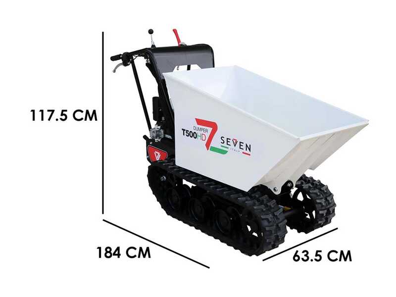 Carretilla de orugas Seven Italy T500HD GX-E - caja dumper - arranque el&eacute;ctrico - capacidad 500 kg hidr&aacute;ulico