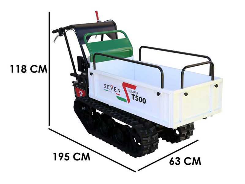 Carretilla de orugas con motor Seven Italy T500 GX-E - caja extensible - capacidad 500 kg
