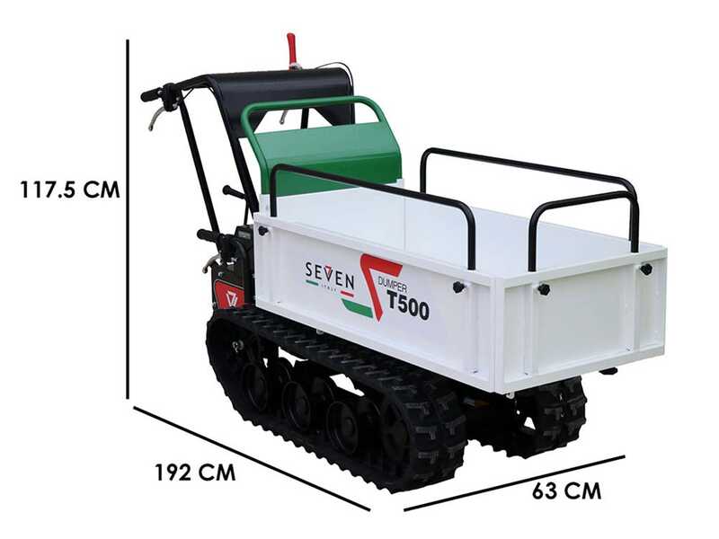 Carretilla de orugas con motor Seven Italy T500 GX - caja extensible - capacidad 500 kg