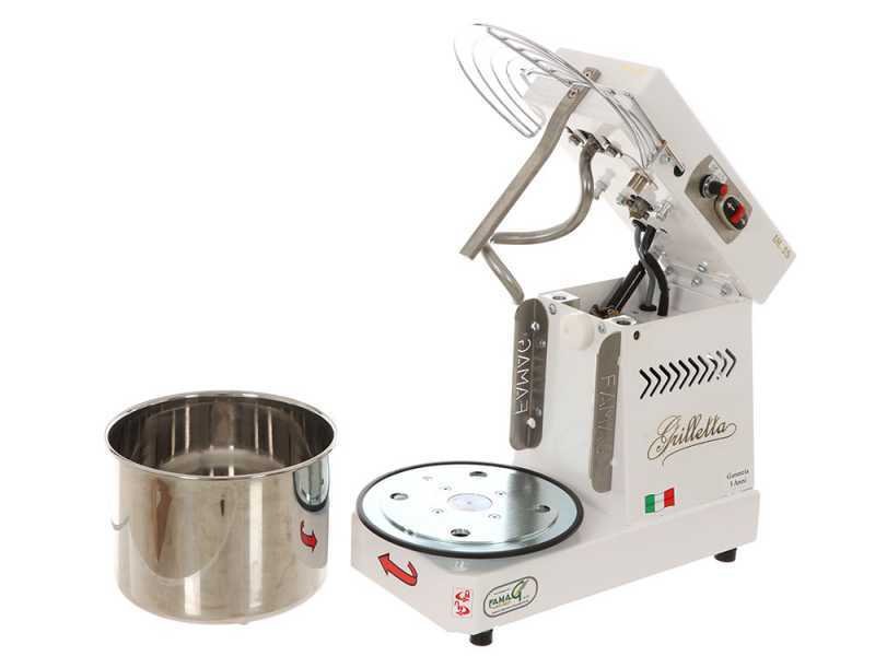 Famag Grilletta IM 5S/230 10 Velocidades - Amasadora de espiral 5 Kg de alta hidrataci&oacute;n con cabezal abatible