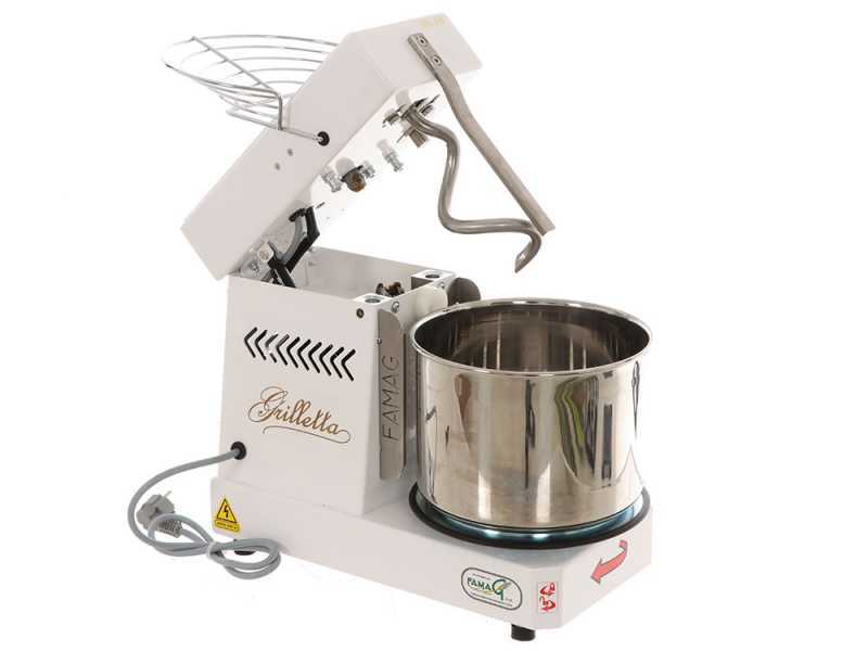 Famag Grilletta IM 5S/230 10 Velocidades - Amasadora de espiral 5 Kg de alta hidrataci&oacute;n con cabezal abatible