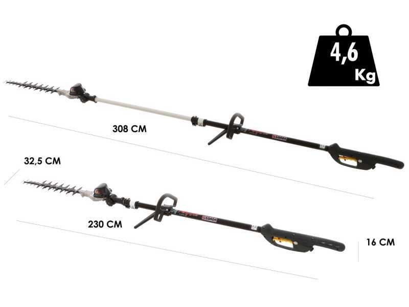 Cortasetos de bater&iacute;a con p&eacute;rtiga telesc&oacute;pica Zanon Raptor 600 - Espada de 60 cm - 50.4V 6.4 Ah