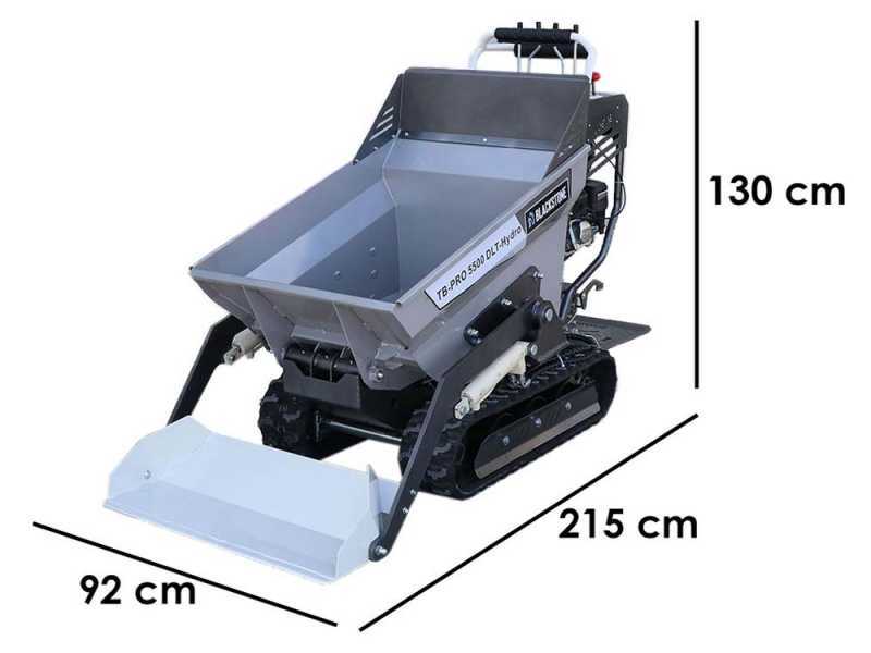 Blackstone TB-PRO 5500 DLT-Hydro - Carretilla de orugas con caj&oacute;n dumper hidr&aacute;ulico de 500 kg - Cambio hidrost&aacute;tico