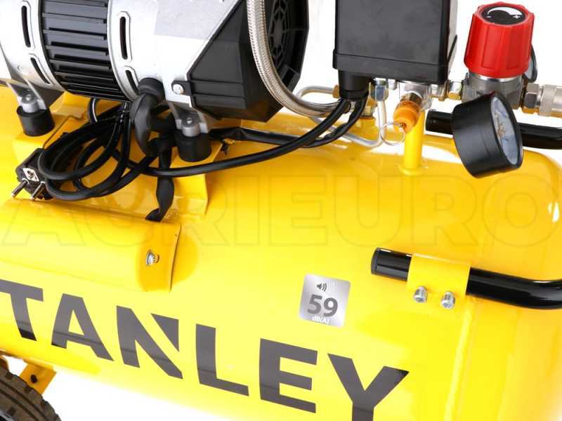 Stanley DST 150/8/50 SXCMS1350HE - Compresor de aire el&eacute;ctrico con ruedas- 50 l sin aceite - Silencioso