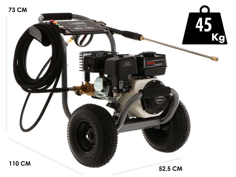 BlackStone B-PW 11/230 - Hidrolimpiadora de gasolina - 228 bar - 678 L/h - Motor DH225 - con bomba Annovi &amp; Reverberi