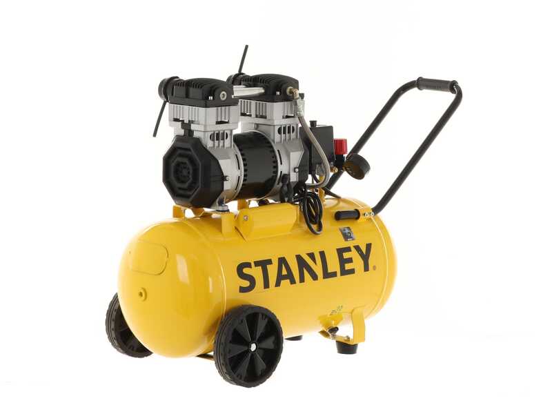 Stanley DST 240/8/50 - Compresor de aire el&eacute;ctrico monof&aacute;sico silencioso, sin aceite - Motor 2 HP - 50 L