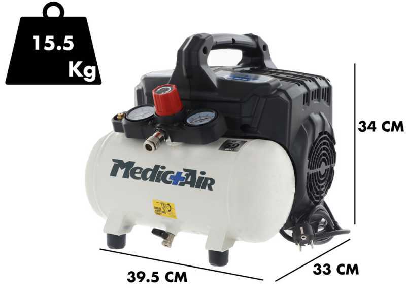 Medic+Air Siltek S/6 Sanifico - Compresor para desinfecci&oacute;n el&eacute;ctrico, compacto, port&aacute;til - 6 L