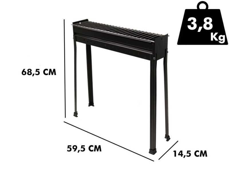 Seven Italy BBQ-60 Classic - Barbacoa de carb&oacute;n para pinchos - 60x15cm