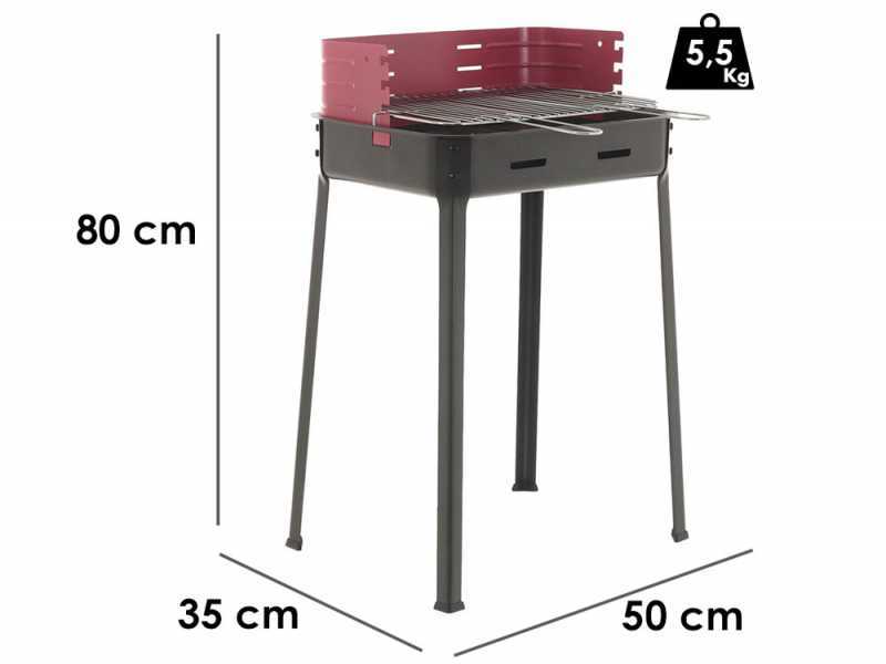 Mille Flavia s/r 45 - Barbacoa de carb&oacute;n de hierro artesanal - 45,5x29,5cm