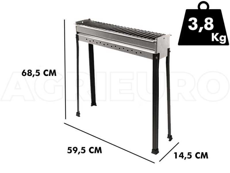 Barbacoa para pinchos de carb&oacute;n Seven Italy BBQ-60 INOX