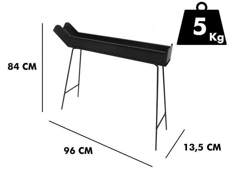 Mille BBQ-80 Go - Barbacoa de carb&oacute;n para pinchos - 80x14cm