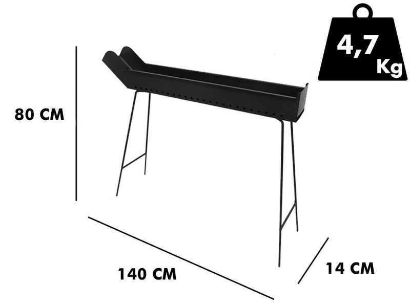 Seven Italy BBQ-100 Go - Barbacoa de carb&oacute;n para pinchos - 100x14cm