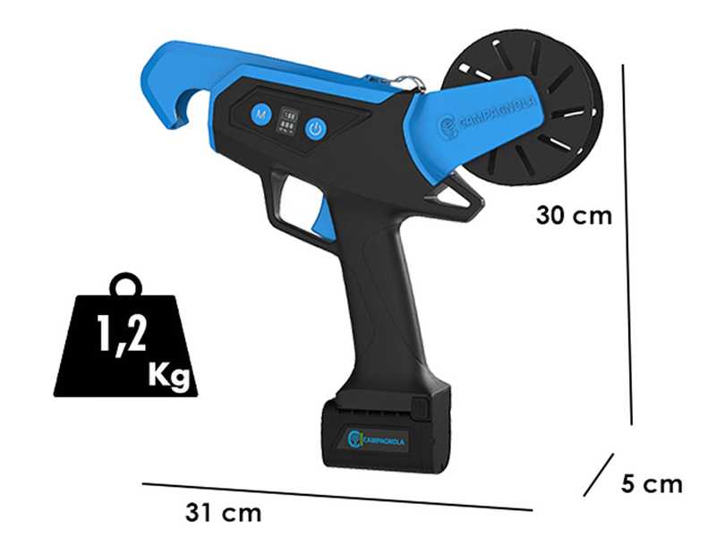 Atadora de vi&ntilde;a el&eacute;ctrica de bater&iacute;a Campagnola NEXI - 2 Bater&iacute;as de 14,4 V - 2,5 Ah