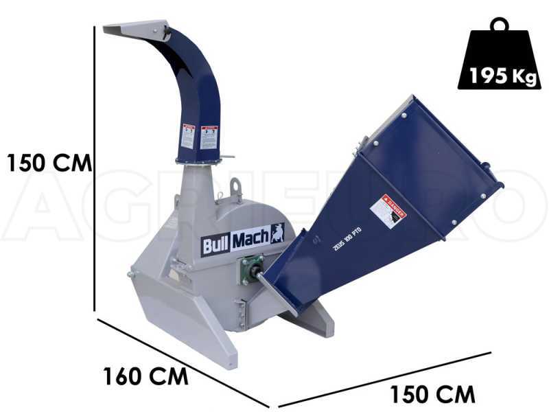 BullMach ZEUS 100 PTO - Biotrituradora para tractor - Con enganche de 3 puntos