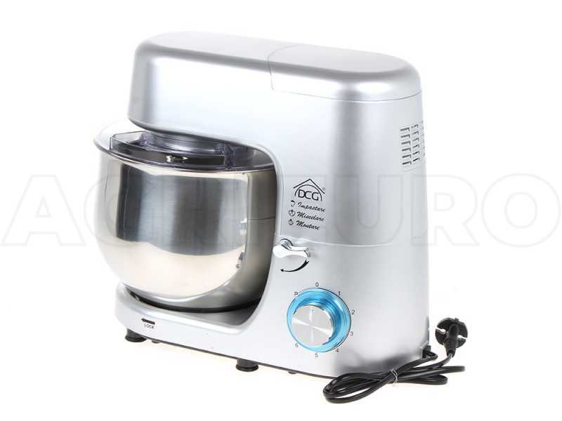 Amasadora planetaria DCG KM1508 con cuba inoxidable de 8 litros - Multi-herramienta con desenganche r&aacute;pido