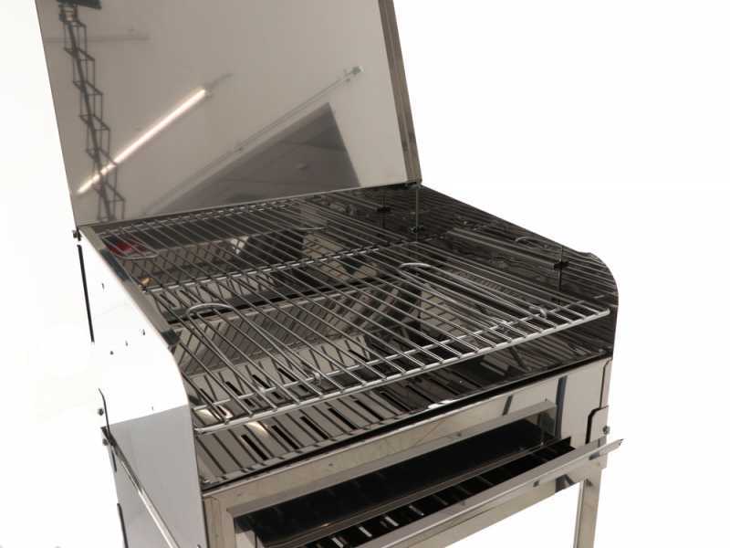 Seven Italy Achille Small - Barbacoa de carb&oacute;n de acero inox artesanal - 47,5x37cm