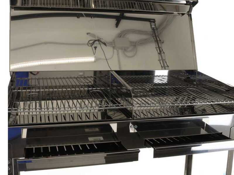 Mille Achille Big - Barbacoa de carb&oacute;n de acero inox artesanal - 2x 47,5x37cm