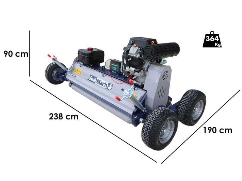 BullMach PAN 150 L - Desbrozadora de arrastre para quad - Loncin LC2V80FD