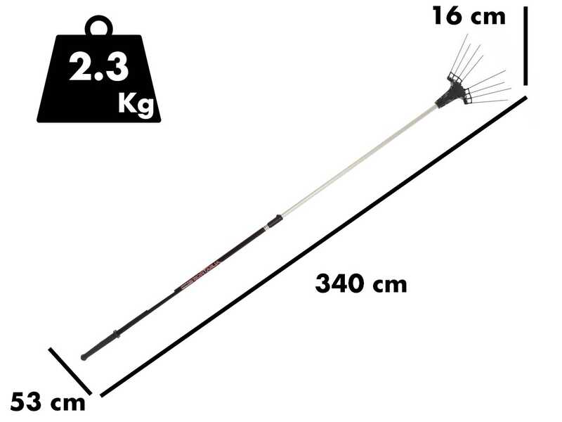 Zanon Albatros AL300 - Vareador de aceitunas el&eacute;ctrico de bater&iacute;a de litio - P&eacute;rtiga telesc&oacute;pica 210 - 340 cm - 50.4 V 15.9 Ah