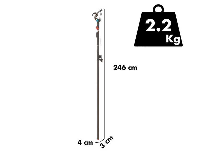 Gardena Bypass combysystem - Tijeras de poda con p&eacute;rtiga telesc&oacute;pica en aluminio de 210 a 390 cm