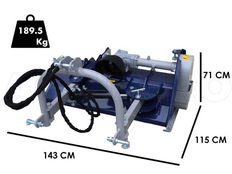 Trituradora para tractor serie ligera con desplazamiento hidr&aacute;ulico - BullMach ERMES 125 SH
