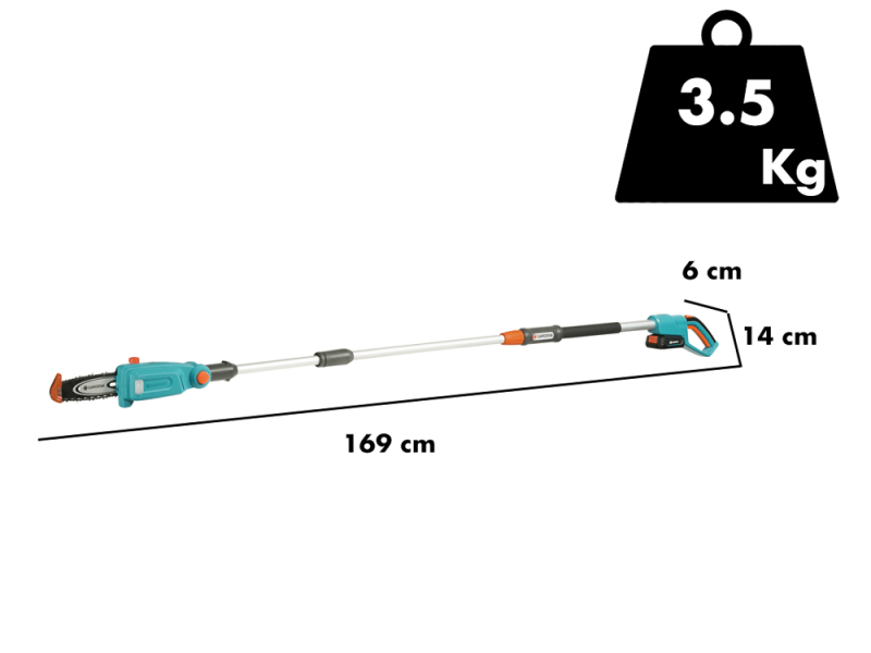 Podadora de bater&iacute;a con p&eacute;rtiga telesc&oacute;pica Gardena TCS 20/18V P4A Ready-To-Use Set