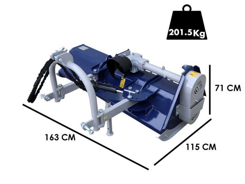 Trituradora para tractor serie ligera con desplazamiento hidr&aacute;ulico - BullMach ERMES 145 SH